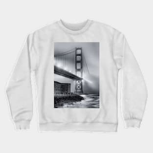 Golden Gate in Fog B+W Crewneck Sweatshirt